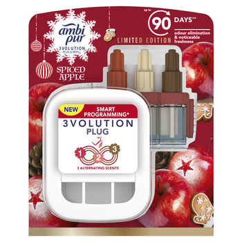 Ambi Pur 3Volution Cotton Elektryczny odświeżacz powietrza, zestaw startowy, Spice Apple 20 ml