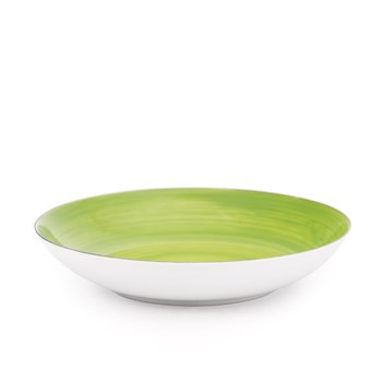 Talerz porcelanowy głęboki Ole 22cm Joy zielony + obwódka szara