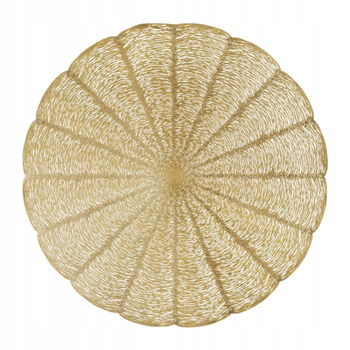 Mata stołowa pvc 38 cm okrągła złota Glamour Ambition