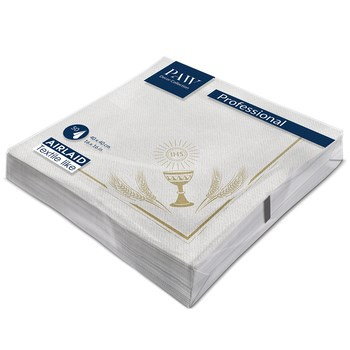 Serwetka PAW Professional Dinner My First Communion (gold), Serwetki 1-warstwowe 40x40cm składane 1/4 50szt. w paczce. Wykonane z AIRLAID.