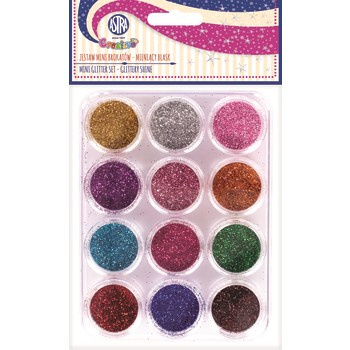 Zestaw mini brokatów, Astra Creativo - Mieniący blask 12 sztuk