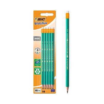 BIC Evolution® Original 655 ołówek grafitowy z gumką blister 10 szt.