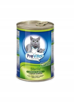 Prevital pełnoporcjowa karma dla sterylizowanych kotów z kurczakiem w sosie 415g