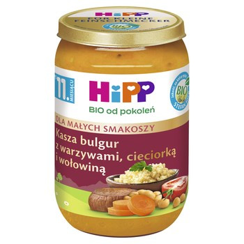 HiPP BIO Kasza bulgur z warzywami cieciorką i wołowiną po 11 miesiącu 220g