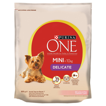 Purina ONE MINI Sensitive Karma dla psów z łososiem z ryżem 800g