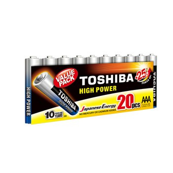 Baterie alkaliczne Toshiba typ AAA LR03 High Power 20szt