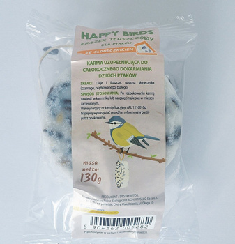Krążek tłuszczowy słonecznikowy 130g Happy Birds