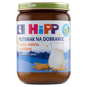 HiPP BIO Przysmak na Dobranoc Kaszka manna zmlekiem po 4 miesiącu 190g