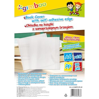 Okładka na książki GIMBOO z samoprzylepnym brzegiem A4 10szt transparentna