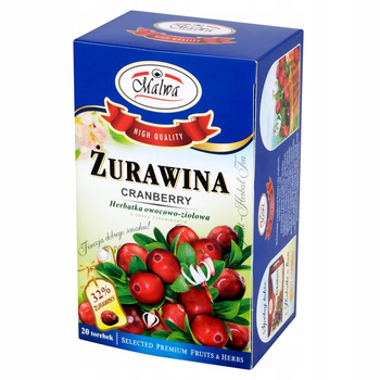 Malwa Herbatka owocowa żurawina 40 g (20 x 2 g)