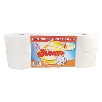 SŁONIK JUMBO Papier toaletowy jumbo maxi 6 rolek 2-warstwowy