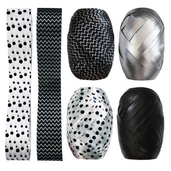 Wstążka do pakowania prezentów INCOOD 8 szt mix biały i czarny