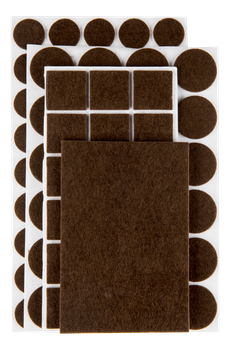 Podkładki filcowe samoprzylepne, brązowe, 106 szt