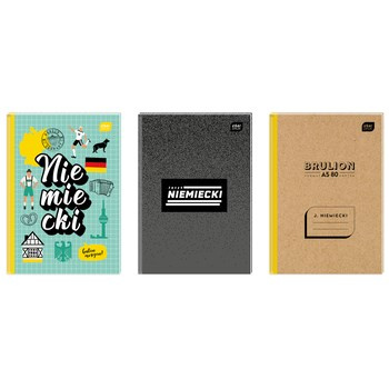 Brulion A5 80 kartek kratka język niemiecki, INTERDRUK