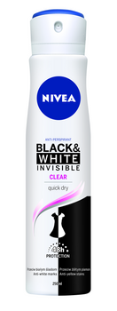 Nivea Black&White Invisible Clear Antyperspirant damski w spray'u 250 ml