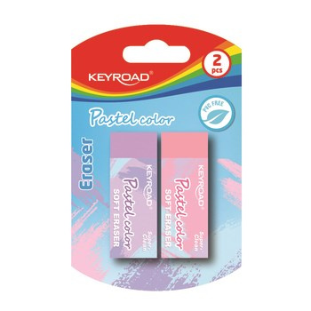 Gumka do ścierania KEYROAD Fun Pastel 2szt blister mix kolorów
