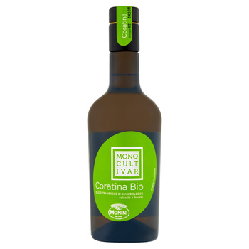 Monini Monocultivar Coratina Bio Oliwa z oliwek najwyższej jakości z pierwszego tłoczenia 500ml