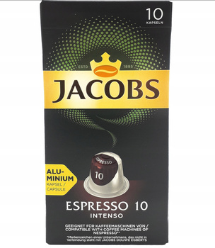 Jacobs Espresso Intenso Kawa mielona w kapsułkach 52 g (10 sztuk)