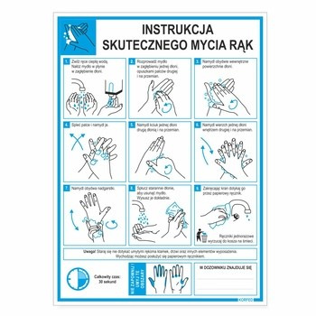 KORFED Instrukcja skutecznego MYCIA RĄK tabliczka A4 x 1szt.