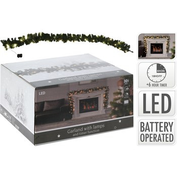 Girlanda z 30led 270cm z funkcją timera, na baterie