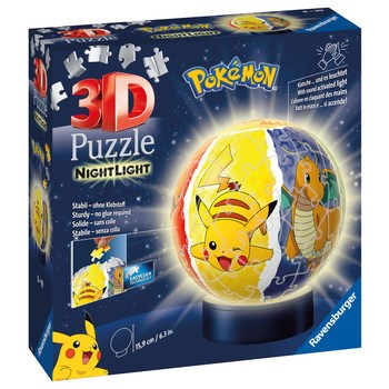 Puzzle 3D Świecąca Kula Pokemon 72 elementów