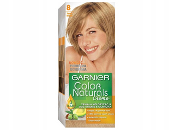 Garnier Color Naturals 8 Jasny blond, odżywcza farba do włosów, do 100% pokrycia siwych włosów