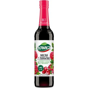 Łowicz Suplement diety syrop o smaku malinowym z żurawiną 400 ml