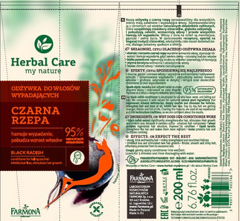 HERBAL CARE Odżywka do włosów wypadających czarna rzepa 200 ml