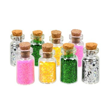 Fiolki z elementami do dekoracji zrób to sam (8 szt.)