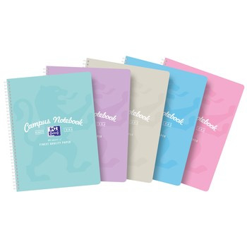 Kołozeszyt A4+ 80 kartek w kratkę Oxford Campus Pastel