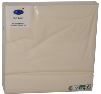 Duni Serwetki 40 x 40 cm kremowe 50 sztuk