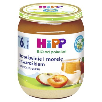 HiPP BIO Brzoskwinie i morele z twarożkiem po 6 miesiącu 160g