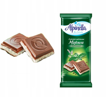 Alpinella Czekolada nadziewana miętowa 100 g