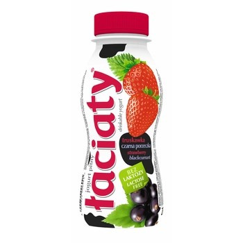 Łaciaty Jogurt pitny truskawka czarna porzeczka bez laktozy 250ml