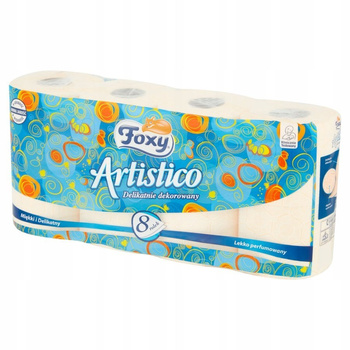 Papier toaletowy Foxy Artistico 8 rolek brzoskwiniowy