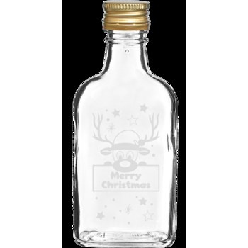 Butelka 200ml z zakrętką, nadruk RENIFER 6szt BROWIN