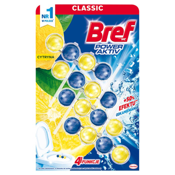 Bref Power Aktiv Zawieszka myjąco-zapachowa do muszli WC soczysta cytryna 4 x 50 g