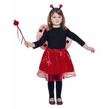 Strój dla dzieci "Biedronka" (spódniczka, skrzydła, opaska, różdżka)