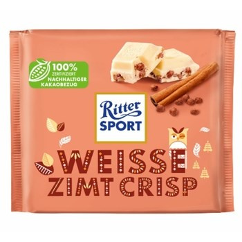 Ritter Sport ZIMA 2022 Czekolada biała z cynamonem i chrupkami ryżowymi 100g