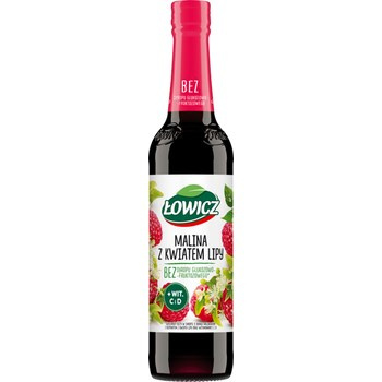 Łowicz Suplement diety syrop o smaku malinowym z ekstraktem z kwiatu lipy 400 ml