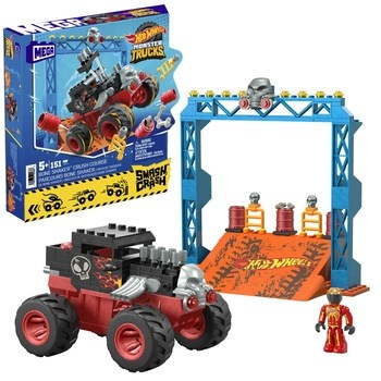 MEGA Hot Wheels Monster Trucks Bone Shaker Kaskaderska sztuczka Zestaw klocków
