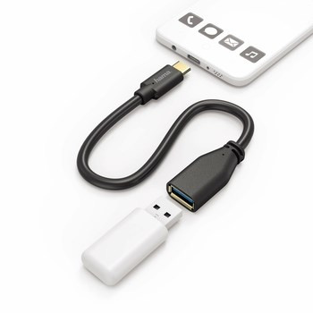 Kabel Hama wtyk USB- Typ C - gniazdo USB A