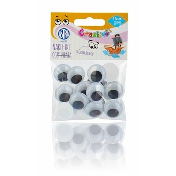 Oczy samoprzylepne 20 mm - Oczy Pirata