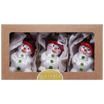 Vitbis Formy szklane bałwanki dekorowane 60mm 3 szt.