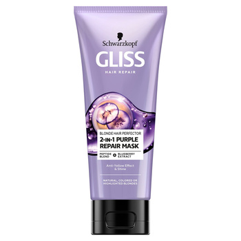 Gliss Blonde Hair Perfector 2-in-1 Purple Repair Mask Maska do włosów blond 200ml