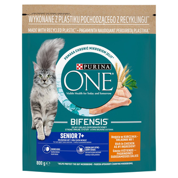 PURINA ONE SENIOR 7+ Karma dla kota bogata w Kurczaka i Pełne Ziarna 800g