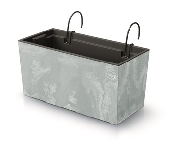 Doniczka Prosperplast Urbi Case Beton Effect z wieszakiem 40cm, kolor beton