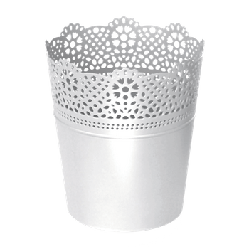 Doniczka Prosperplast Lace śr. 13,5 cm biała
