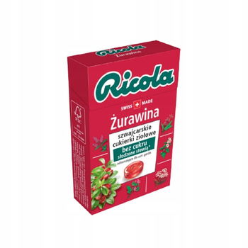 Ricola Szwajcarskie cukierki ziołowe żurawina 27,5 g