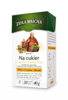 Big-Active Zioła Mnicha Na cukier Herbatka ziołowa z dodatkiem herbaty zielonej 40 g (20 torebek)